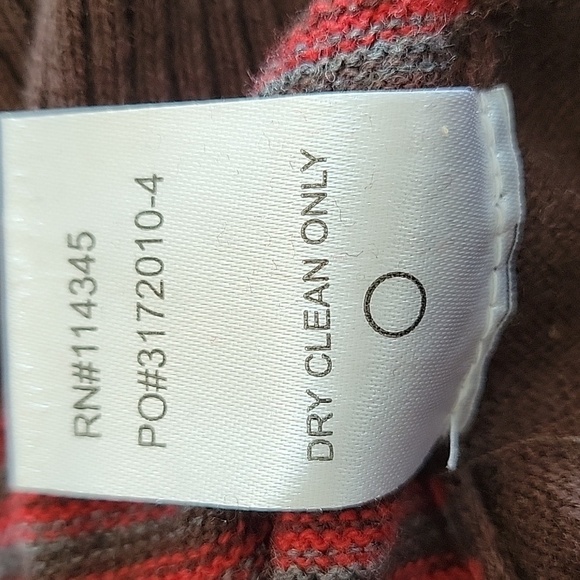 NWT CPT by Cockpit USA XL red brown grey striped crew neck sweatet - Picture 5 of 5